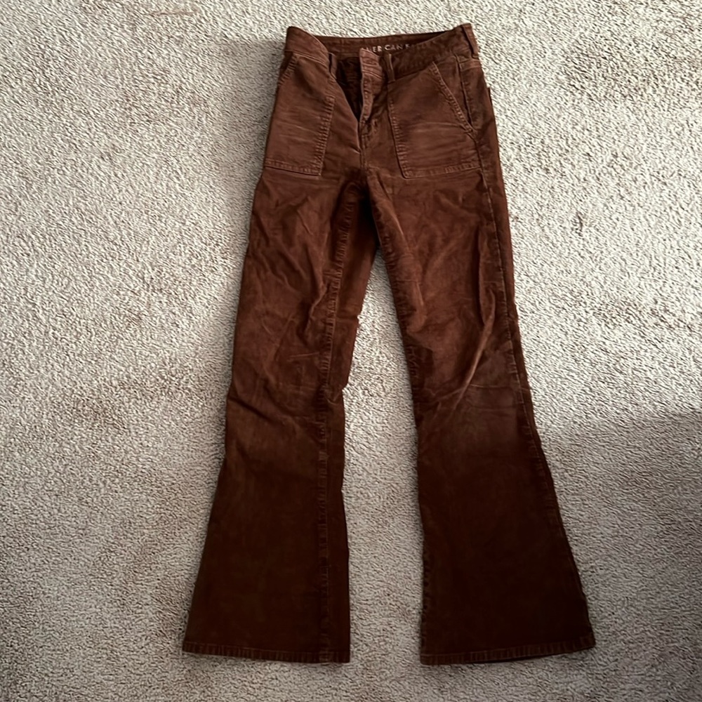 American eagle high rise corduroy flare